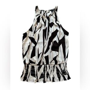 Express Black & White Halter-Style Sleeveless Top